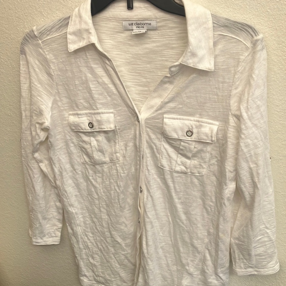 Liz Claiborne burnout blouse petite small